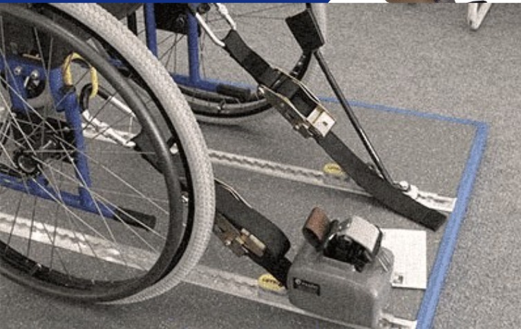 Wheelchair securing system inside a WAVEasy vehicle